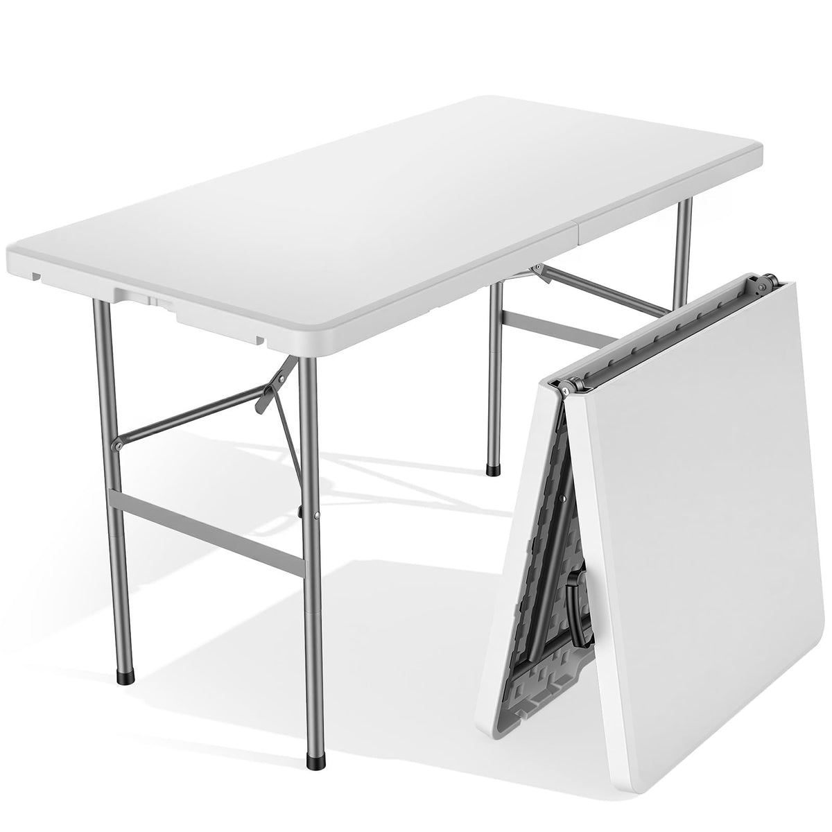 Sweetcrispy 121.9cm Folding Picnic Table Basic White