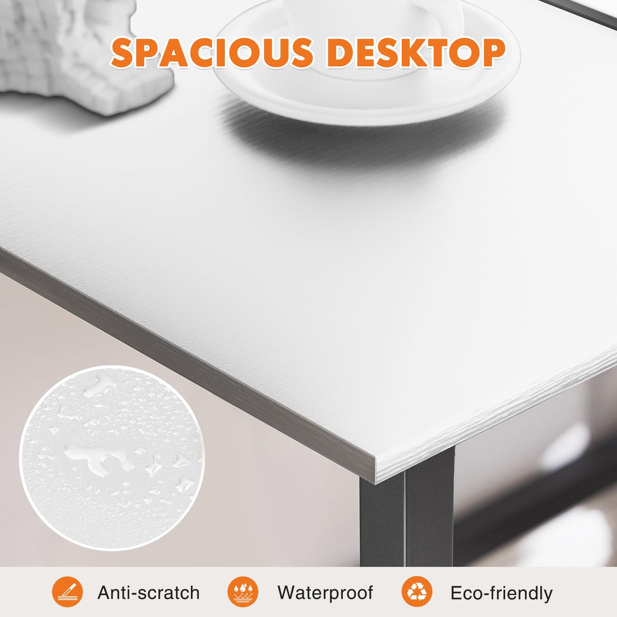 Sweetcrispy GDZ-31IN-BKWT 81.3cm Small Computer Desk White and Black