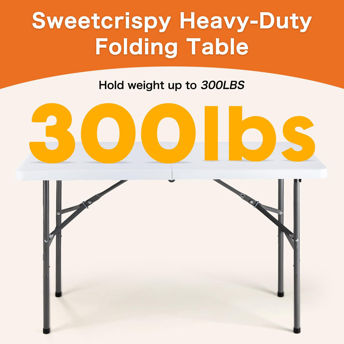 Sweetcrispy 121.9cm Folding Picnic Table Basic White