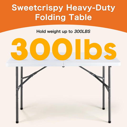 Sweetcrispy 121.9cm Folding Picnic Table Basic White