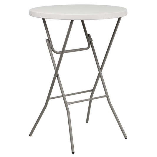 Flash Furniture Round Folding Bar Height Table 80cm Granite White