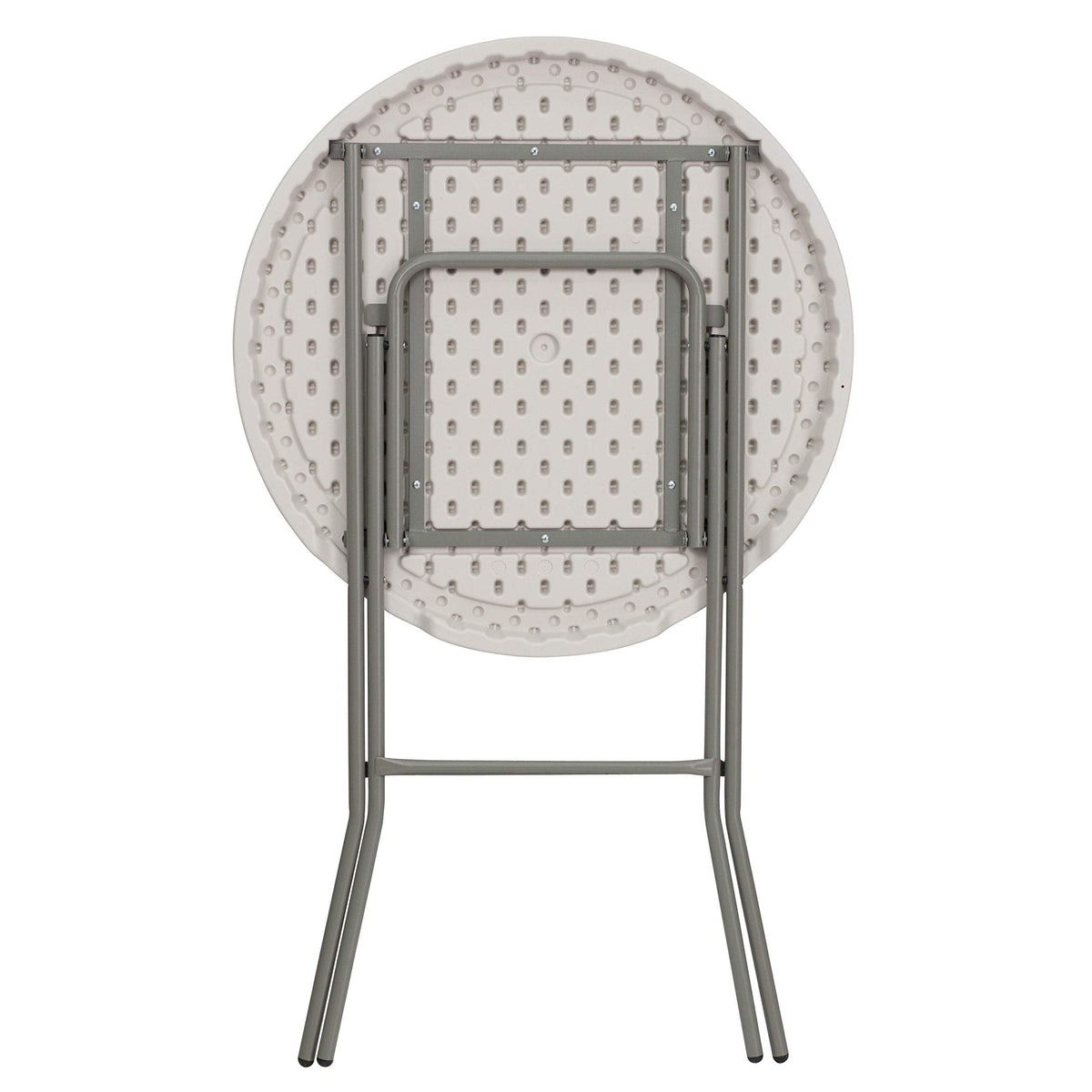 Flash Furniture Round Folding Bar Height Table 80cm Granite White