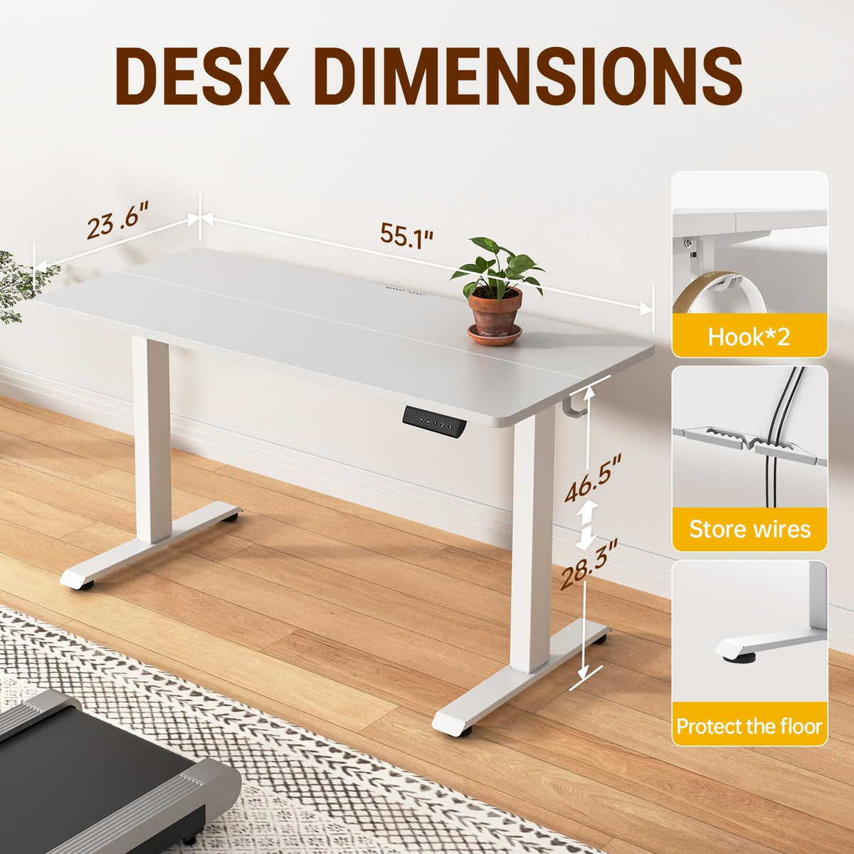 Veken ODHOME123 Electric Standing Desk 139.7cm White
