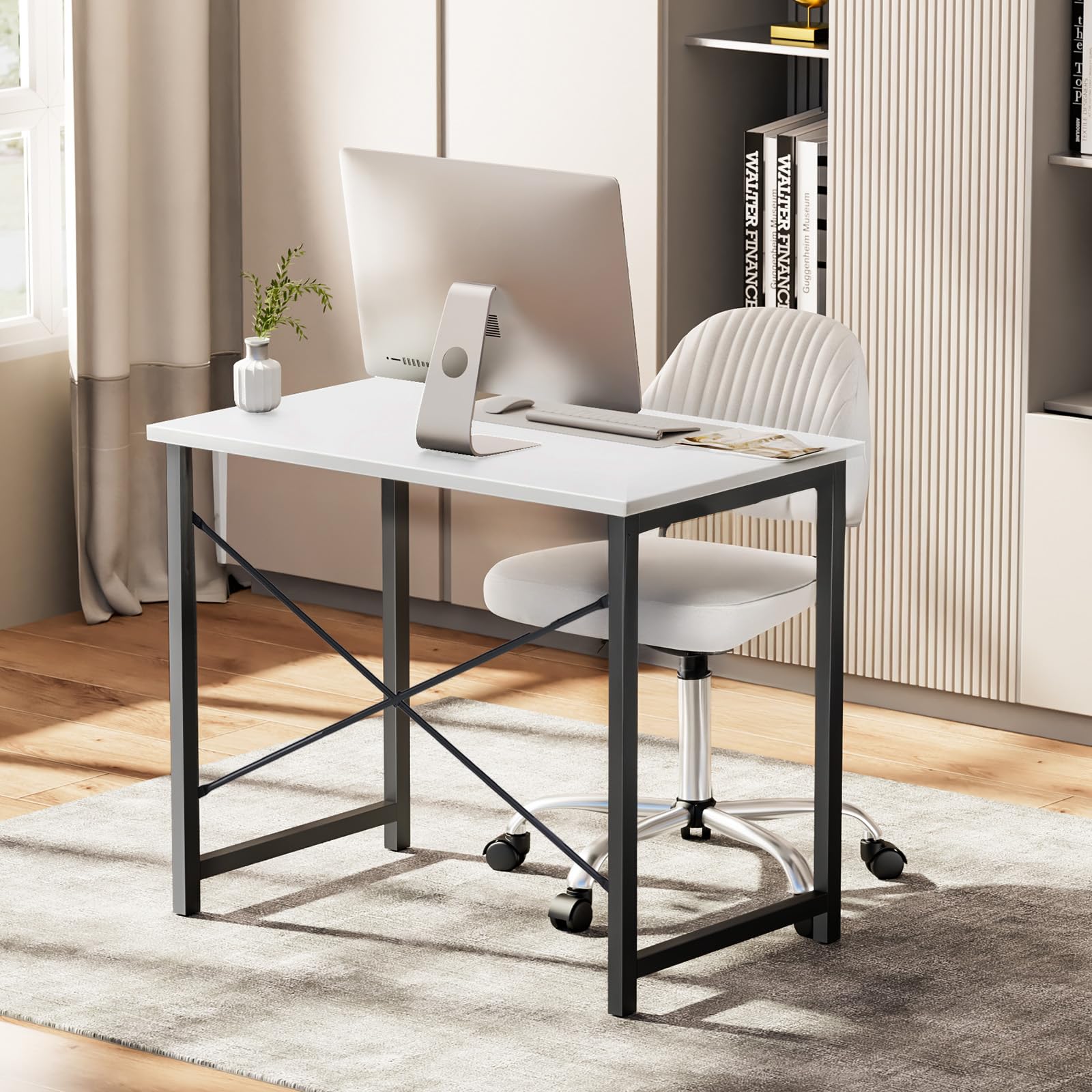 Sweetcrispy GDZ-31IN-BKWT 81.3cm Small Computer Desk White and Black